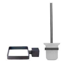 Tranquillity Square Toilet Brush Holder | Brushed Gunmetal