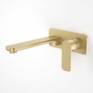 Caroma Luna Wall Basin/Bath Mixer 210mm | Brushed Brass