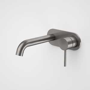 Caroma Liano II Wall Basin/Bath Mixer on Backplate 175mm | Gunmetal