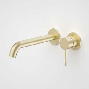 Caroma Liano II Wall Basin/Bath Mixer 210mm | Brushed Brass