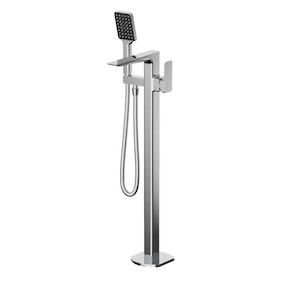 Como Floor Mount Bath Filler with Hand Shower | Chrome