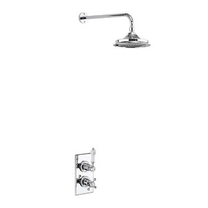 Burlington Trent Thermostatic Single Outlet Concealed Shower Valve with Fixed Sh…