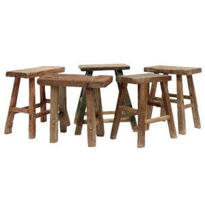 Furniture: ORIGINAL WOODEN RECTANGLE STOOL