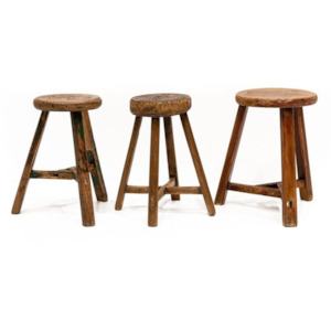 Furniture: ORIGINAL WOODEN ROUND STOOL