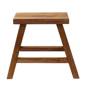 Porto Outdoor Rectangle Stool | Recycled Teak