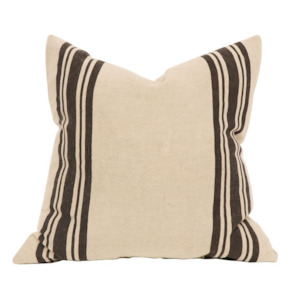 Vera Cushion - Charcoal Stripe