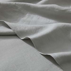 Ravello Linen Flat Sheet | Silver | Queen