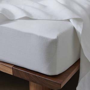 Ravello Linen Fitted Sheet | White | King