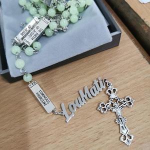 Customised Rosary in Luminous Acrylic Mystery Rosary