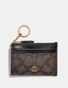 Coach Mini Skinny Id Case Brown Black