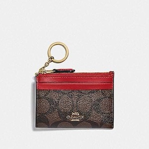 Coach Mini Skinny Id Case Brown True Red