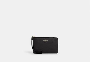 Corner Zip Wristlet In Signature Canvas Pitch Black