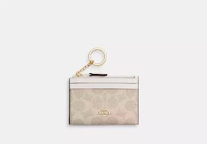 Coach Mini Skinny Id Case in Signature Canvas Antique White