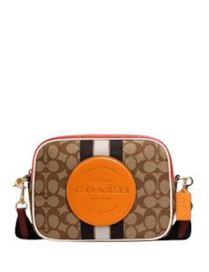 Coach Dempsey Camera Bag In Signature Jacquard With Stripe And Coach Patch