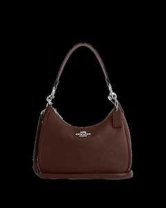 Coach Teri Hobo Bag In Pebbled Leather/Silver/Maple