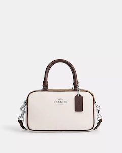 Coach Satchel Crossbody In Signature Colorblock Silver/Chalk Multi