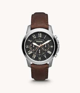 Fossil Grant Chronograph Brown Leather Watch