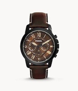 Fossil Grant Chronograph Brown Leather Watch