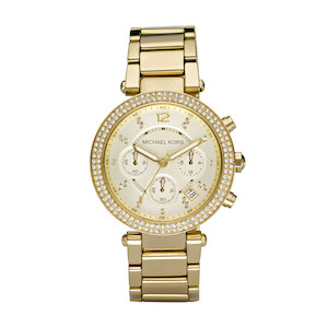 Michael Kors Parker Stainless Steel Watch With Glitz Accents