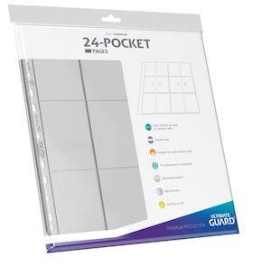 Ultimate Guard: Side-Loading Pages - 24-Pocket QuadRow (Clear) - 10-Pack