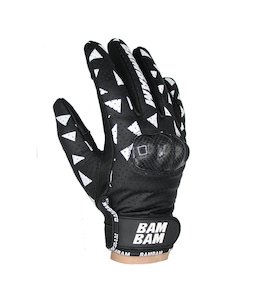 Bam Bam Leather Gloves Black/White - SMALL