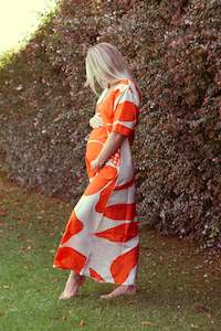 Sadie Dress ~ Burnt Orange & Cream