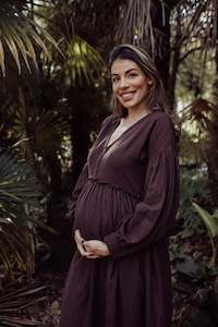 Maternity: Sofia Dress ~ Dark Maroon