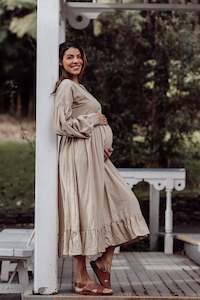 Maternity: Sofia Dress ~ Beige