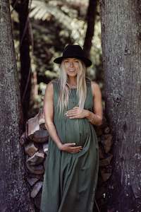 maternity clothes: Sienna Dress ~ Moss Green