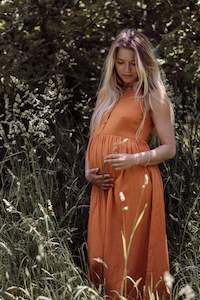 breastfeeding dresses nz: Sienna Dress ~ Burnt Orange