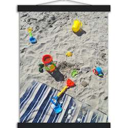 Beach Toys Classic Semi-Glossy Paper Poster with Hanger Wall Art