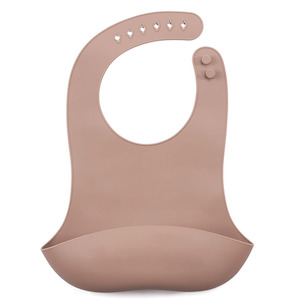 Waterproof Silicone Feeding Bib - Brown