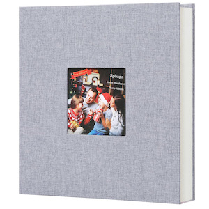 Self Adhesive Linen Photo Album with Window Pocket - 80 pages