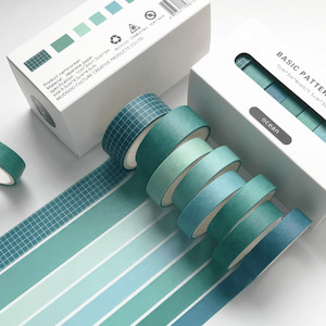 2pk 8-Rolls Basic Pattern Tape Set - Ocean