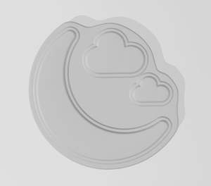 Vacuum Form Moulds: Moon with Clouds PETG Mould