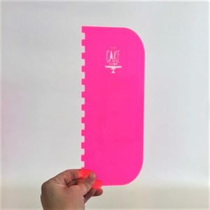 Fluro Pink Cake Scraper - Stripe