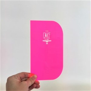 Fluro Pink Cake Scraper - Small straight