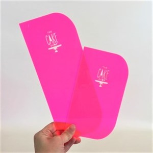 Fluro Pink Cake Scraper - Set of 2