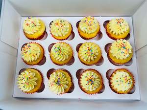 Cake: Mini Vanilla Cupcakes - Box of 12