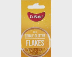 Cake: GoBake Edible Glitter Flakes - Gold