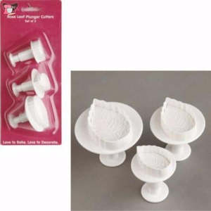 Rose Leaf Plunger Cutters - set of 3