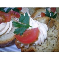 Smoked Salmon Mousse with Bruschetta and Cherry Tomato