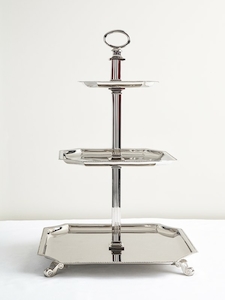 Kitchenware: Square Silver Tiered Stand