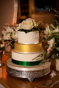 Silver Embossed Wedding Cake Stand