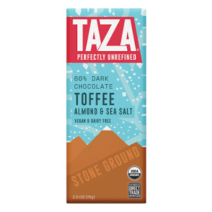 Taza Holiday Toffee, Almond & Sea Salt 60% Stoneground