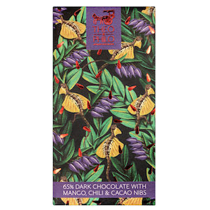 Chocolate: Theo & Philo 65% Dark Chocolate with Mango, Chili & Cacao Nibs