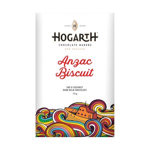 Hogarth Chocolate Anzac Biscuit Dark Milk Chocolate Bar