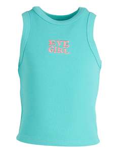 EVE GIRL Aths Rib Tank Teal 8-14 years