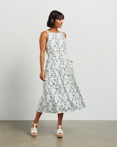 ET ALIA Ingrid Dress Indigo Petals