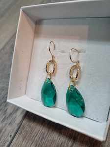 TWIGG JEWELLERY Emerald Crystal Earrings